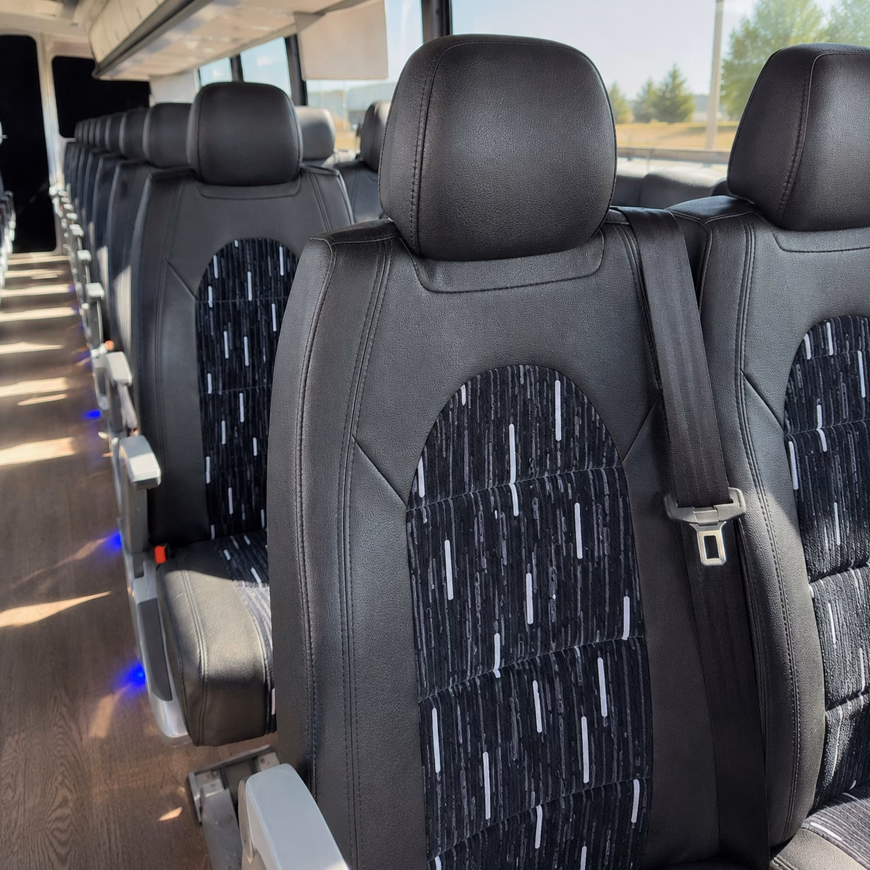 56 passenger charter bus inside