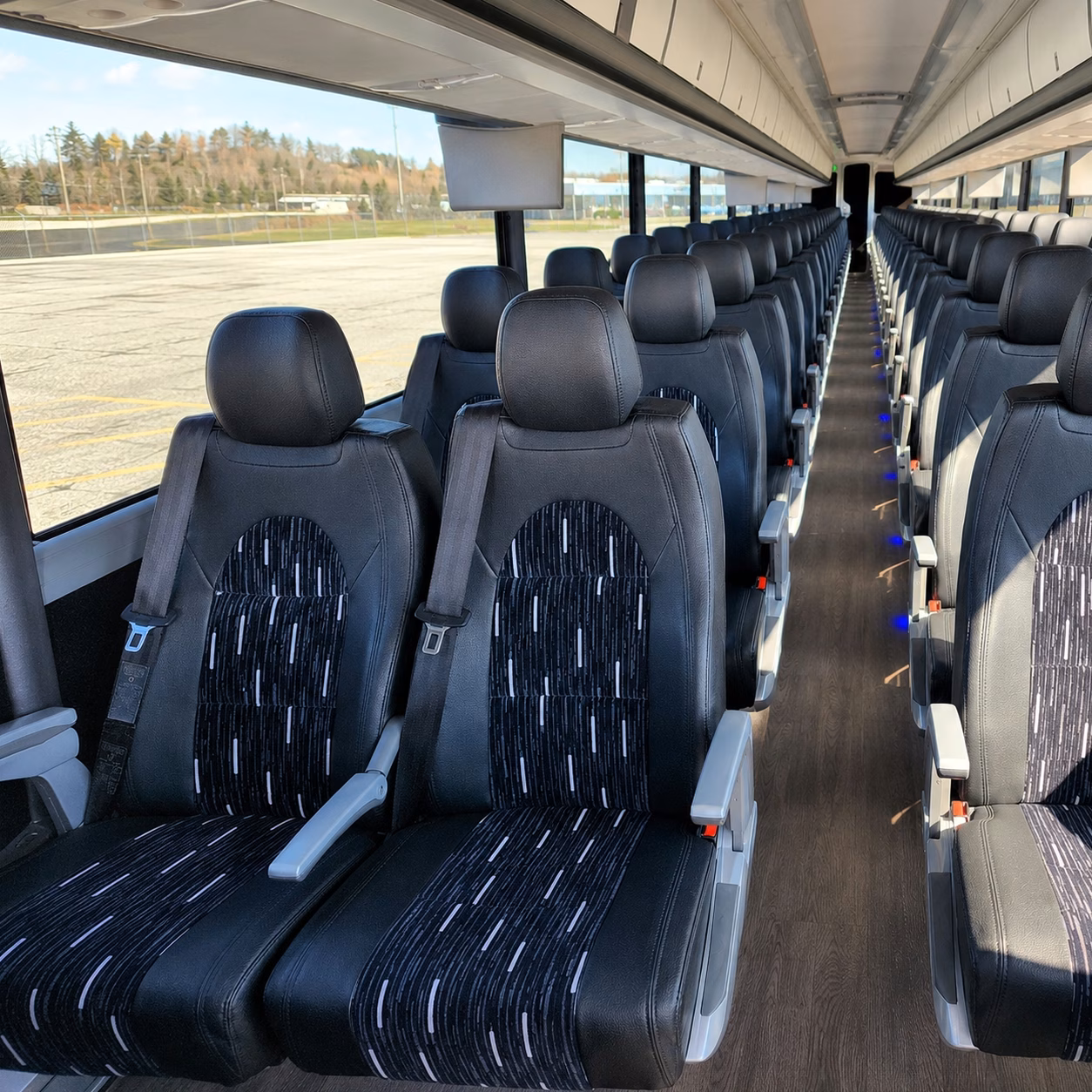 brownsville charter bus rental interior