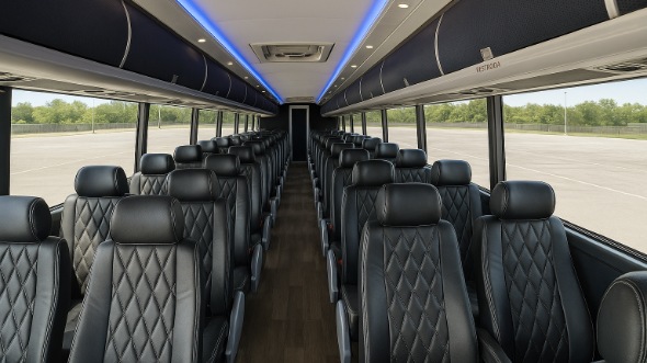 brownsville 54 passenger charter bus inside