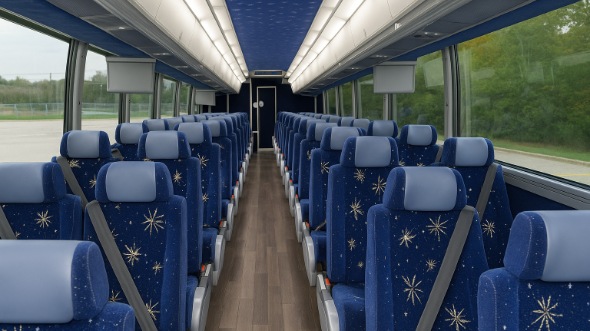 brownsville 55 passenger charter bus inside