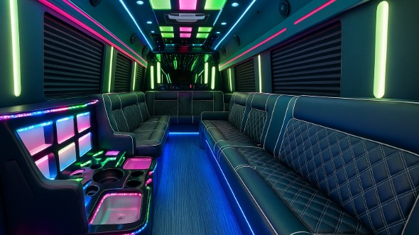 party bus rental interior brownsville